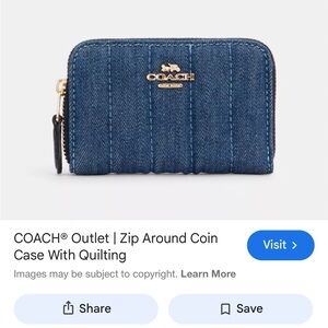 Coach Blue Denim Card Wallet